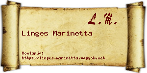 Linges Marinetta névjegykártya